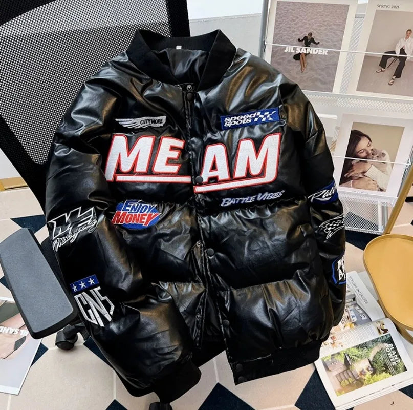 Hiver nouvelle mode lettre brodée pain vêtements dames Y2K gothique Hip Hop populaire décontracté Joker Couple coton rembourré veste