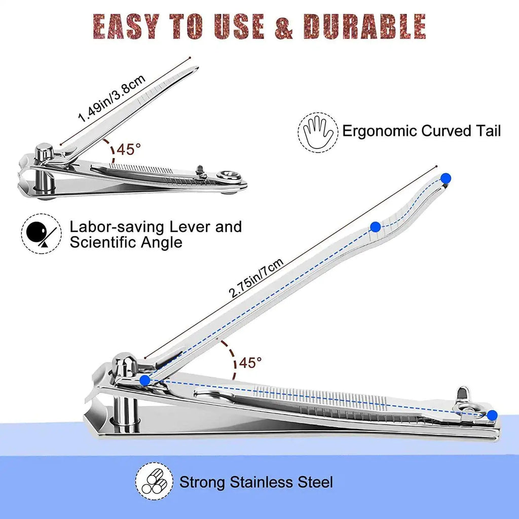 1/2 pièces coupe-ongles Premium en acier inoxydable coupe-ongles et orteils coupe-ongles coupe-ongles avec lime à ongles