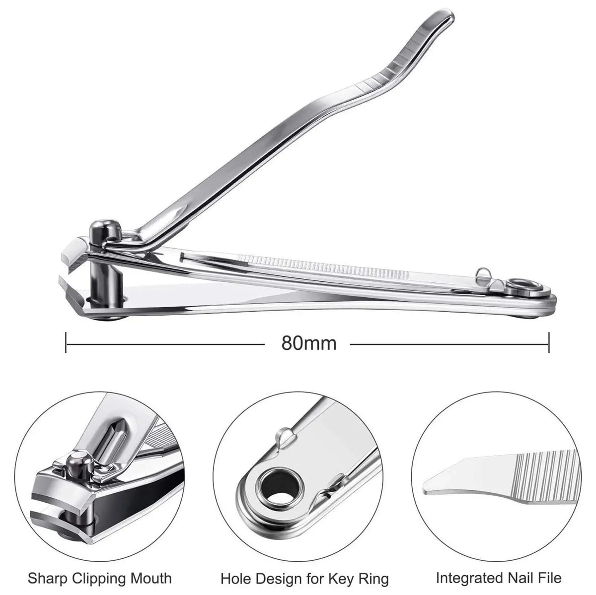 1/2 pièces coupe-ongles Premium en acier inoxydable coupe-ongles et orteils coupe-ongles coupe-ongles avec lime à ongles