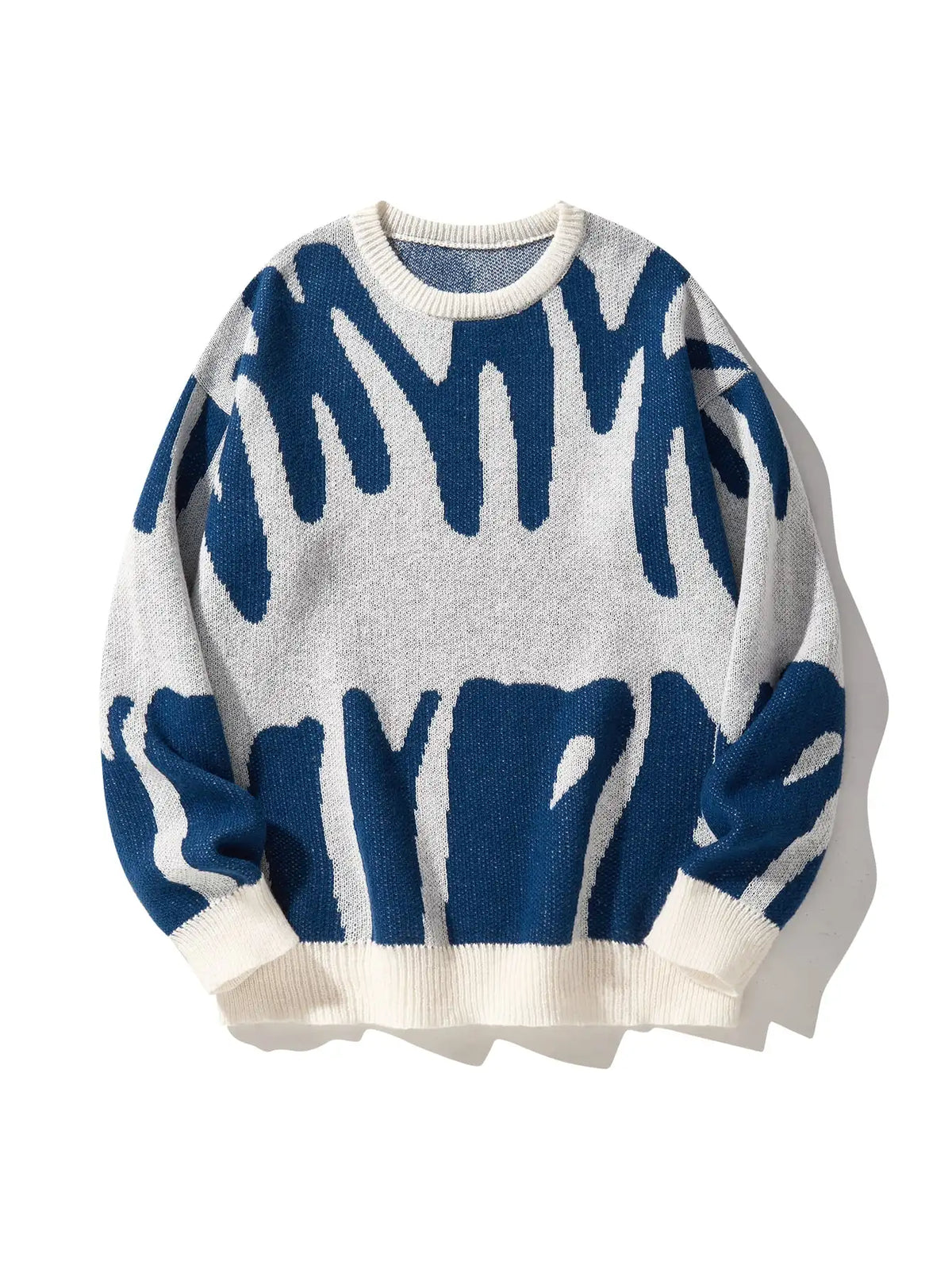 Pull à col rond à motif jacquard irrégulier pour hommes, pull décontracté, document d'abonnés, populaire, nouveau, automne, hiver