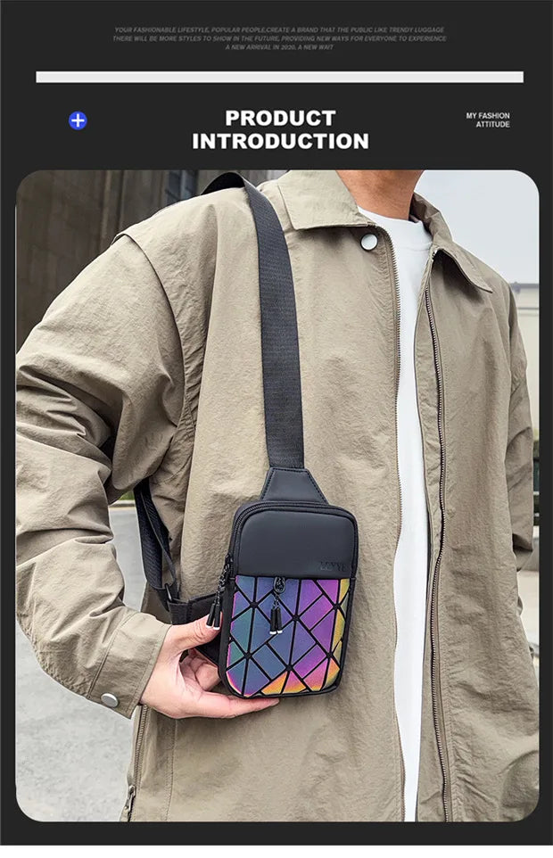 Nouveau petit sac à bandoulière universel décontracté losange grille épaule mode téléphone portable sac de poitrine Premium sac à bandoulière