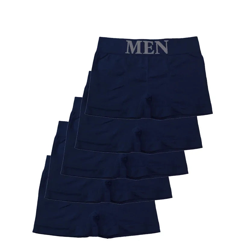5 pièces Style mince hommes haute élastique couleur unie confortable Boxer slips culottes respirant collants