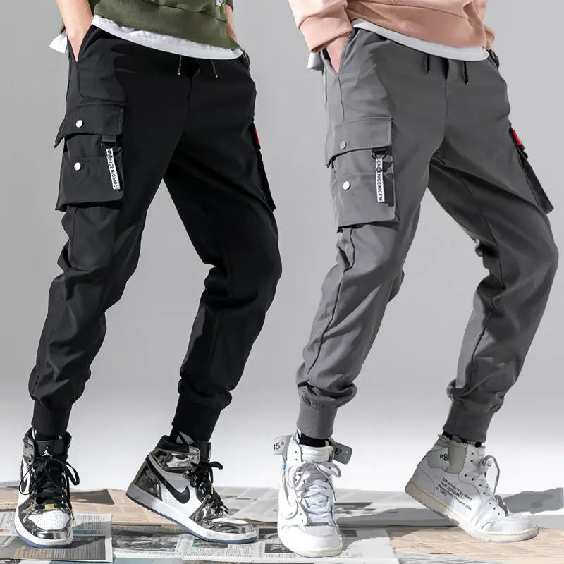 Pantalon Cargo tendance de couleur unie pour hommes, pantalon Cargo à poches multiples à rabat, pantalon d'extérieur ample et décontracté, pantalon de travail surdimensionné pour hommes, nouvelle collection 2025