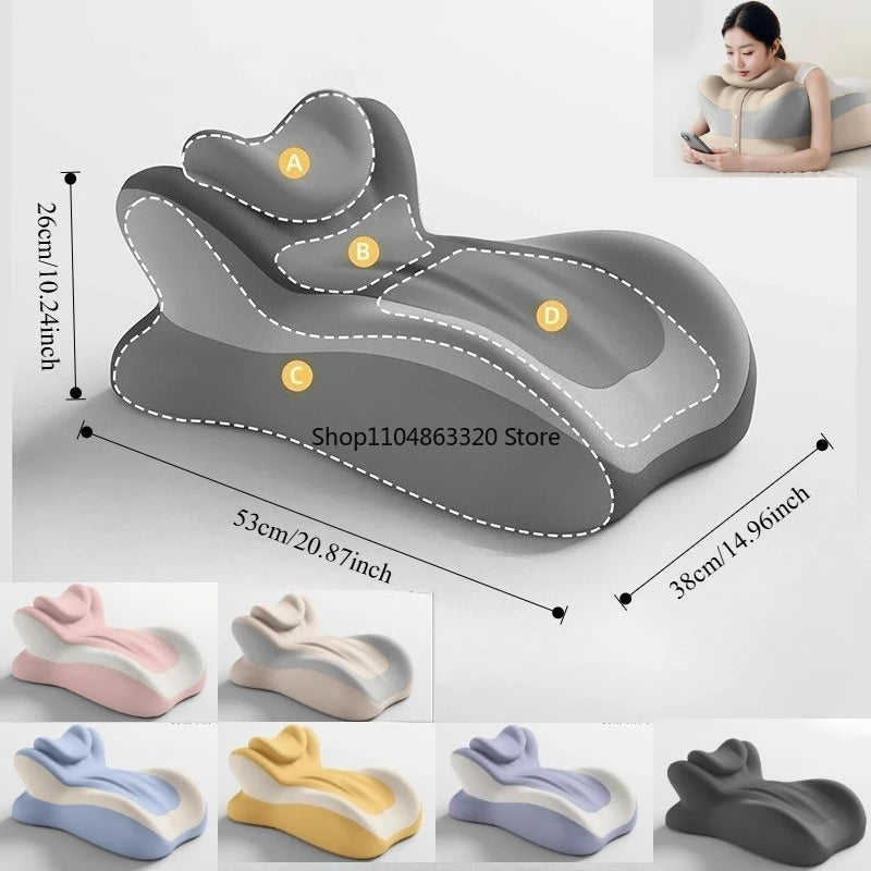 Oreiller ergonomique en mousse à mémoire de forme en forme de cale pour le soutien du cou, du dos et des jambes, idéal pour le lit, le canapé, la lecture, soulagement de la douleur et confort