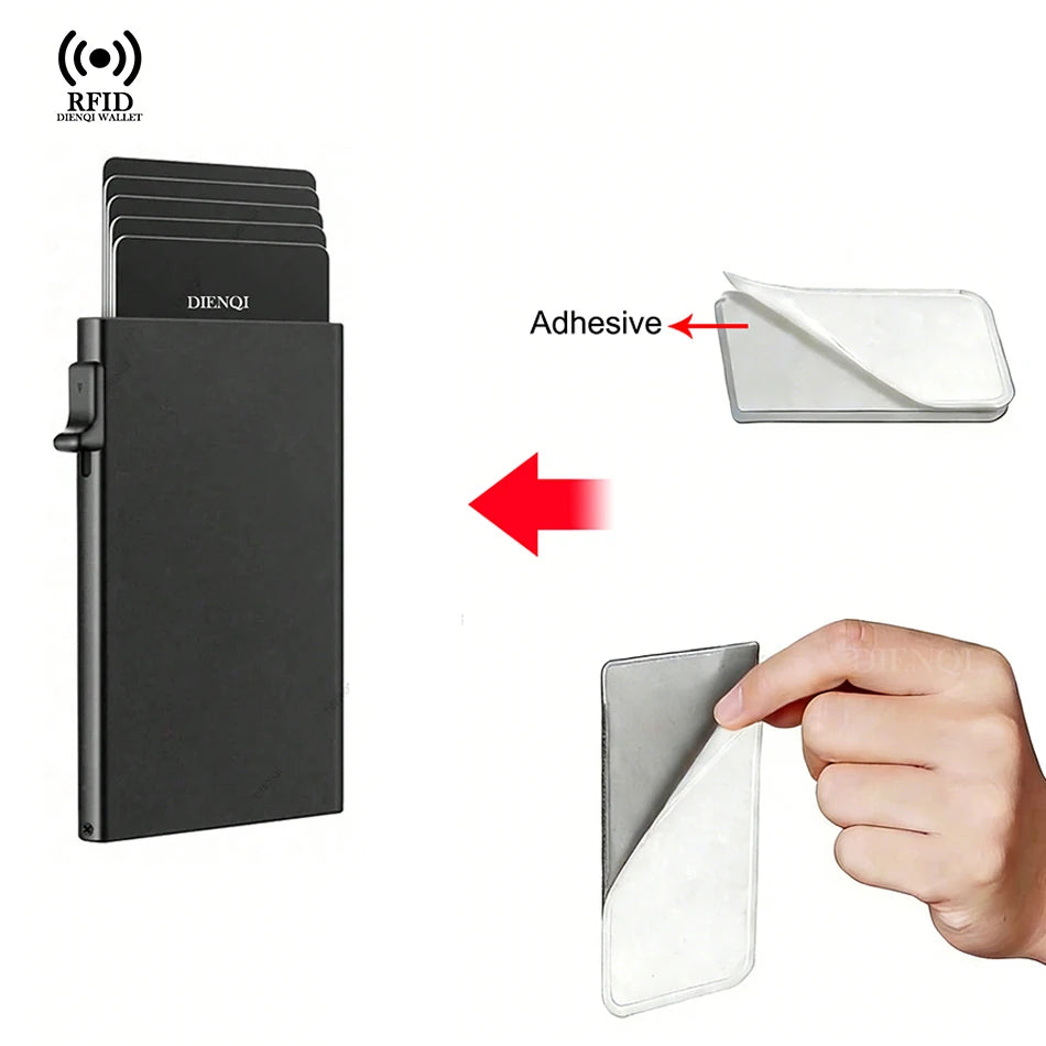 Carteras Choice-Porte-cartes de crédit Rfid pour hommes, mince, mini portefeuilles minimalistes, étui en métal de luxe, porte-cartes d'identité bancaires