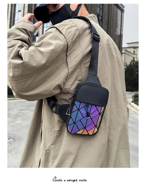 Nouveau petit sac à bandoulière universel décontracté losange grille épaule mode téléphone portable sac de poitrine Premium sac à bandoulière