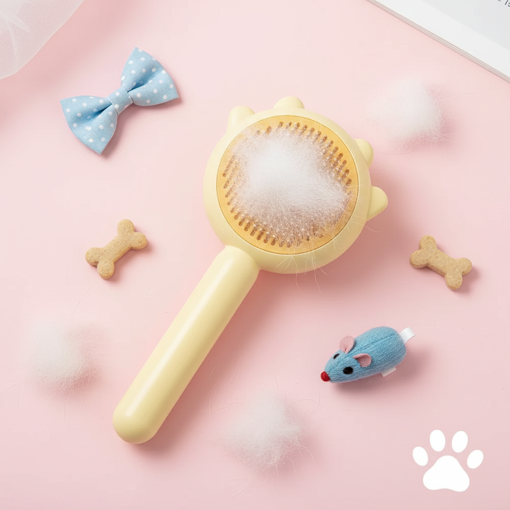 Brosse d'épilation pour animaux de compagnie, brosse trancheuse pour chat, peigne de toilettage, autonettoyant, Massage des chiens, aiguille à particules, fournitures de toilettage pour chiens et chats