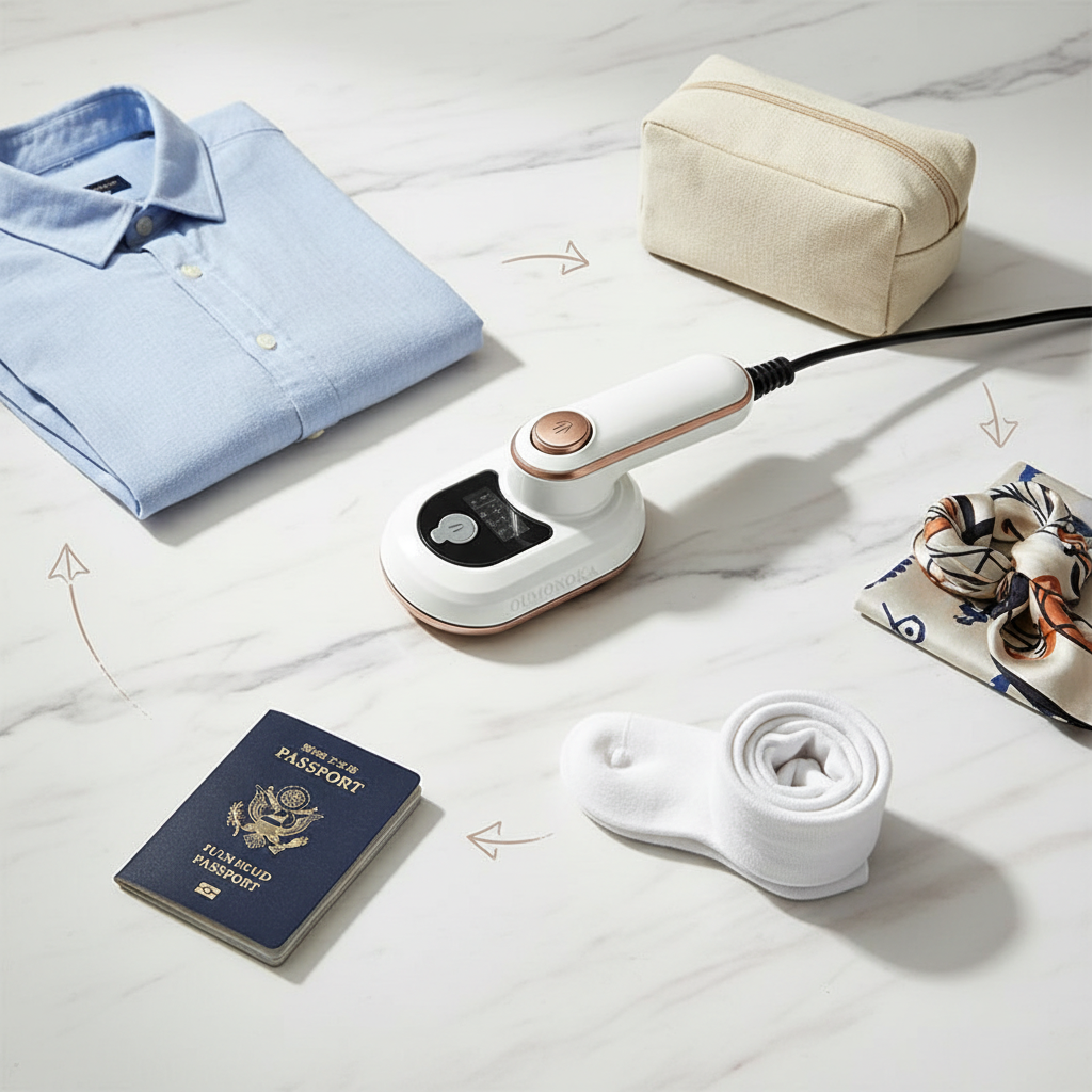 Défroisseur Vapeur Vertical Portable pour Vêtements et Maquillage – Mini Fer à Repasser de Voyage
