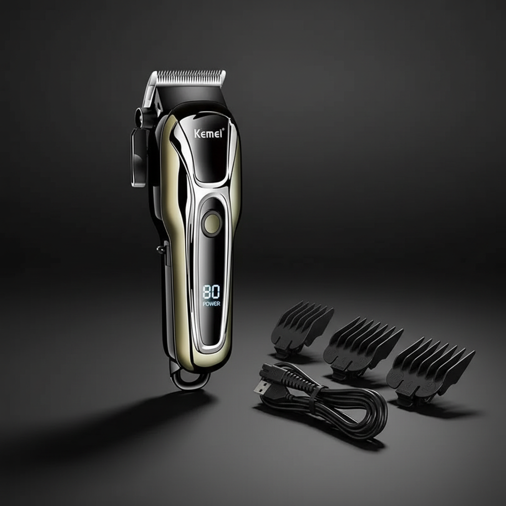 Kemei KM-PG1990A USB Rechargeable Électrique Tondeuse À Cheveux Professionnel Sans Fil Hommes Tondeuse À Cheveux Hommes Machine De Coupe De Cheveux Barbier